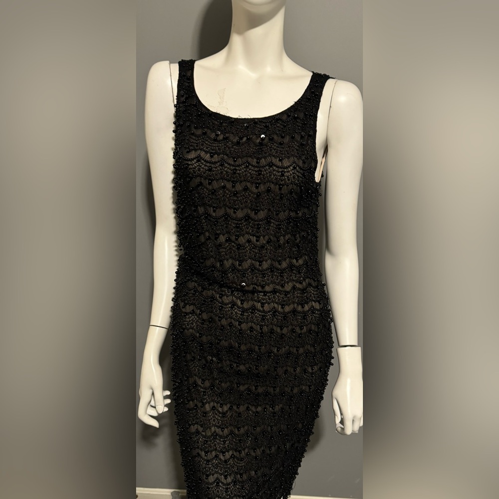 Alice + Olivia black beaded dress sz 10